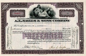 A.L. Sayles and Sons Co. - Stock Certificate